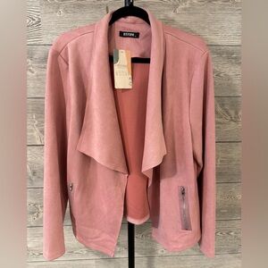 NWT 🎉 Drape Front Faux Suede Jacket